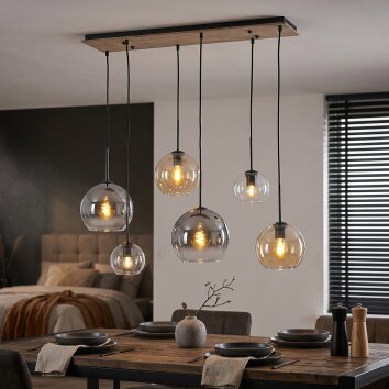 Koyoto 6-light pendant light for dining table with globe shades