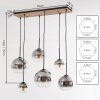 Koyoto 6-light pendant light with globe shades for dining room, height settable