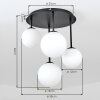 Chehalis globe ceiling light, 4-light round retro fixture for living room