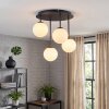 Modern globe light Chehalis with four clustered white glass shades, G9 socket