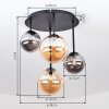 Chehalis globe ceiling light, 4-light round G9 design, 38 cm, modern vintage