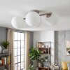 Gastor globe ceiling light, 4-light round design with sphere shades, 41 cm