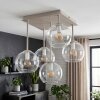 Koyoto 5-light ceiling light, globe ceiling lamp with square canopy, E14