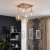 Koyoto 5-light ceiling light, globe ceiling lamp with square canopy, E14