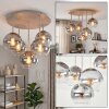 Modern cluster ceiling light Koyoto with five clear and smoke glass shades, ø 15 cm