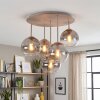 Modern cluster ceiling light Koyoto with five clear and smoke glass shades, ø 15 cm
