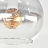 Modern cluster ceiling light Koyoto with five clear and smoke glass shades, ø 15 cm