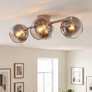 Koyoto ceiling light, 4-light ceiling lamp with globe shades, E14, retro style