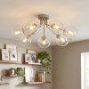 Koyoto 7-light retro semi-flush ceiling light with globe shades, modern vintage style