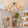 Koyoto 7-light ceiling light, retro semi-flush globe ceiling fixture, 82 cm