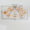 Koyoto 7-light ceiling light, retro semi-flush globe ceiling fixture, 82 cm