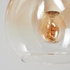 Globe light Koyoto, modern cluster with seven amber and clear glass shades, E14