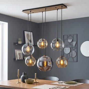 Koyoto 6-light pendant light with globe shades for modern dining room tables