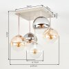 Gastor E14 ceiling light, 5-light globe ceiling light for vintage interiors