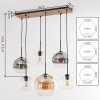 Koyoto 6-light pendant light with globe shades for dining room, retro style
