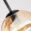 Globe ceiling light Koyoto with 4 amber, clear and smoke glass shades, ø 15 cm, E14 socket