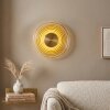 Liriel LED wall light, round retro wall lamp with concentric ring design