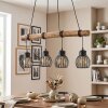 Oravi wooden rod pendant light 4-light, E27 dining room light, length 80 cm