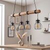 Gondo wooden rod pendant light, 4-light dining room lighting, 80 cm length