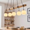 Koyoto wooden rod pendant light, 5-light dining room hanging light, 100 cm length