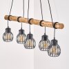 Oravi wooden rod pendant light, 5-light dining table light, length 100 cm