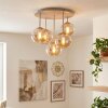 Koyoto 5-light ceiling light with globe shades, round retro ceiling light