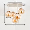Koyoto 5-light ceiling light with globe shades, round retro ceiling light