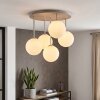 Modern Cluster Ceiling Light Chehalis with five white glass shades, ø 15 cm