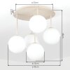 Modern Cluster Ceiling Light Chehalis with five white glass shades, ø 15 cm