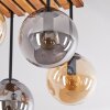 Boho-style Cluster ceiling light Gastor with 4 amber and smoke glass shades