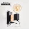Lemou E27 wall light set of 2 for living room, bedroom, retro Scandinavian