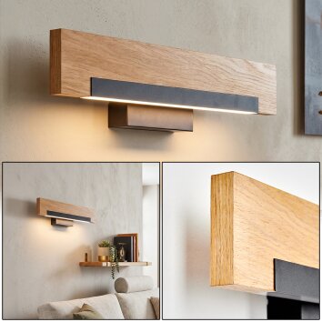 Inzino LED wood strip wall light, Scandinavian modern wall lamp for living room