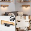 Inzino LED wood LED strip wall light, set of 2, modern wall washer