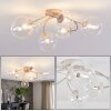 Chehalis 6-flame globe ceiling light with G9 sockets and curved arm design