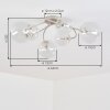 Chehalis 6-flame globe ceiling light with G9 sockets and curved arm design