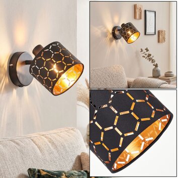 Alsen wall light with slotted shade, wall spotlight with switch for sofa corner