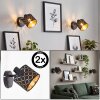 Tallaboa wall light set of 2 with patterned fabric lampshade and on/off switch