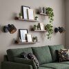 Tallaboa wall light set of 2 with patterned fabric lampshade and on/off switch