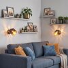 Tallaboa wall light set of 2 with patterned fabric lampshade and on/off switch