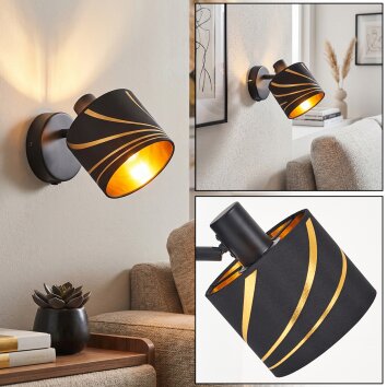 Alsen adjustable wall light with slotted lampshade, swivel head and E14 socket