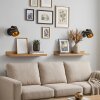 Alsen adjustable wall light set of 2 with decorative symmetrical slotted shade