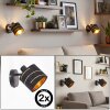 Alsen adjustable wall light with fabric shade, patterned shade set of 2