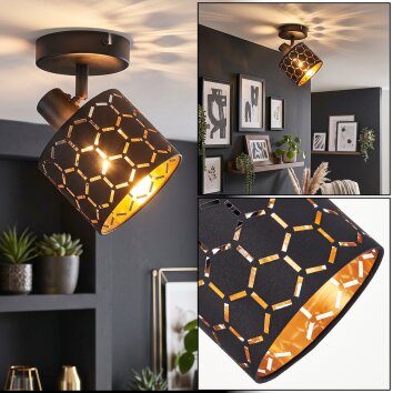 Alsen swivelling ceiling spotlight with slotted lampshade, E14, ø 12 cm