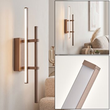 LED Rectangular Wall Light Kiron with vertical illuminated bar, 3000 Kelvin warm white