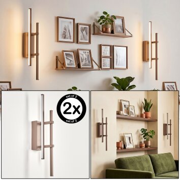 Kiron LED wall light set of 2, modern vertical bar wall lamp for living room
