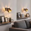 Tallaboa wall light set of 2 with patterned fabric lampshade, adjustable head