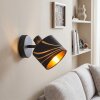 Alsen rotating and swivelling bedside wall spotlight with slotted shade, black, E14