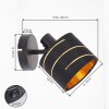 Alsen rotating and swivelling bedside wall spotlight with slotted shade, black, E14