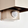 LED Up & Down Light Tamarin, set of 2, motion sensor, 3000 Kelvin warm white, sand IP54