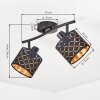 Ceiling spotlight Tallabo with Retro gold geometric shades for hallway and entrance area